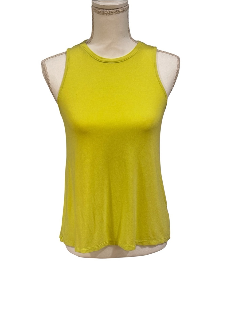 A New Day sleeveless muscle tank top, neon green, lightweight & stretchy, XS.